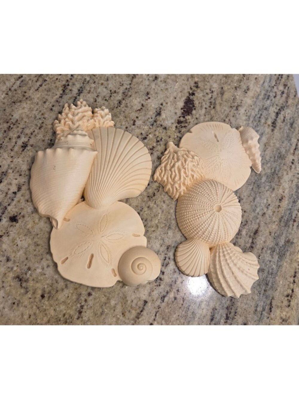 Vintage Beach Shell Burwood Wall Hanging Lot of 2  Sea White 1989 Retro Decor
